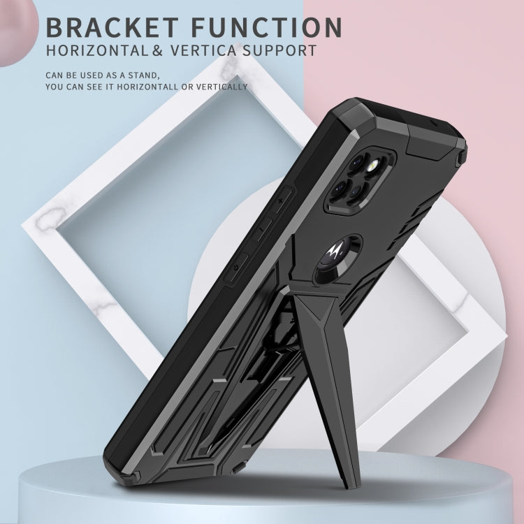For Motorola One 5G Ace Super V Armor PC + TPU Shockproof Case with Invisible Holder