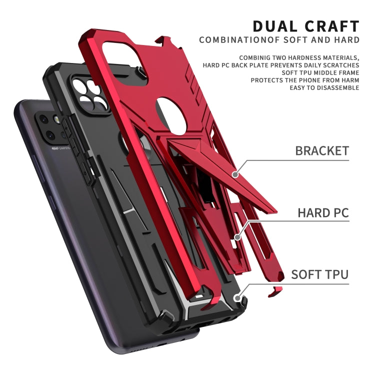 For Motorola One 5G Ace Super V Armor PC + TPU Shockproof Case with Invisible Holder