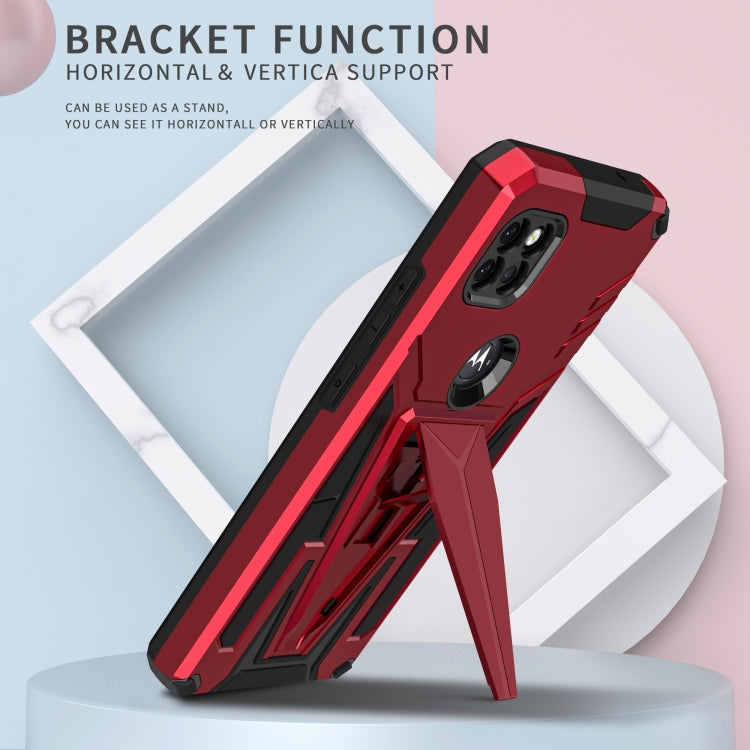 For Motorola One 5G Ace Super V Armor PC + TPU Shockproof Case with Invisible Holder