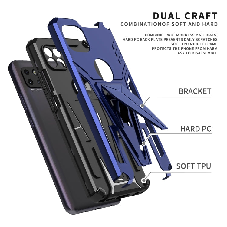 For Motorola One 5G Ace Super V Armor PC + TPU Shockproof Case with Invisible Holder