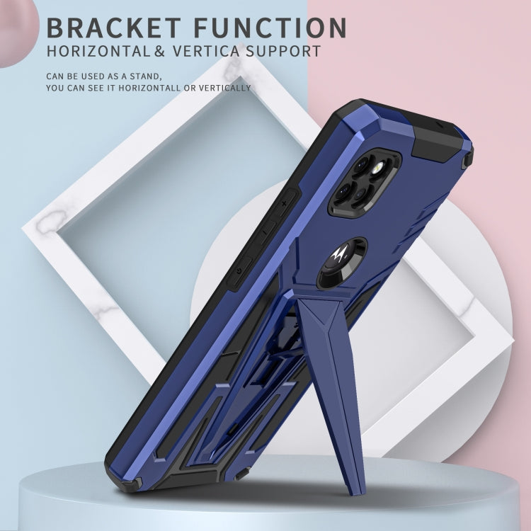 For Motorola One 5G Ace Super V Armor PC + TPU Shockproof Case with Invisible Holder
