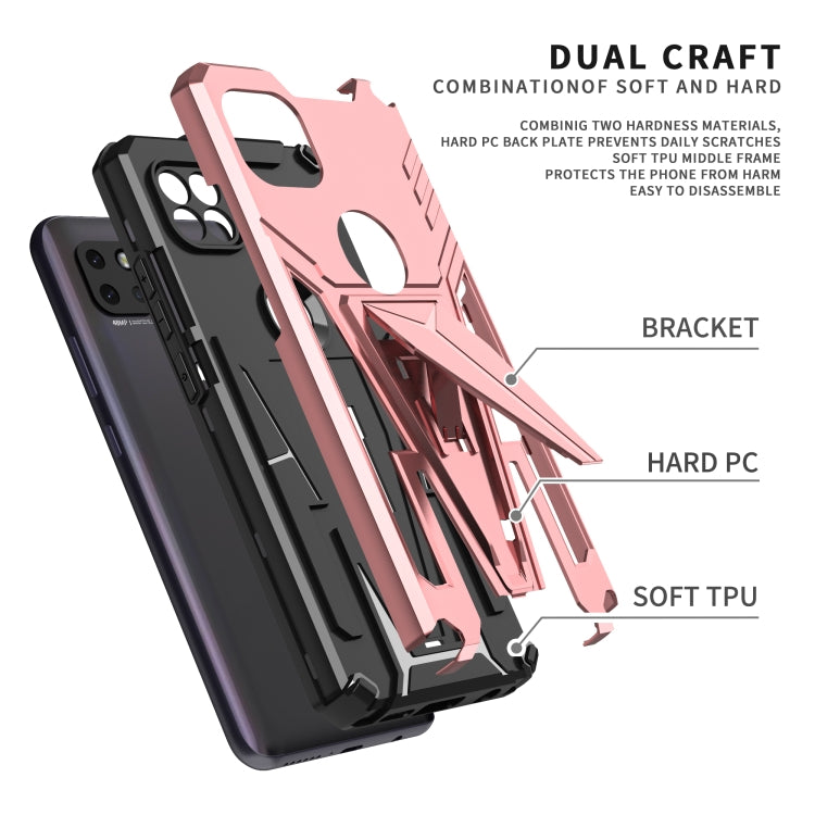 For Motorola One 5G Ace Super V Armor PC + TPU Shockproof Case with Invisible Holder
