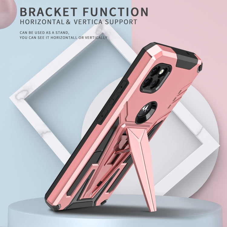 For Motorola One 5G Ace Super V Armor PC + TPU Shockproof Case with Invisible Holder