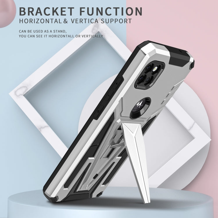 For Motorola One 5G Ace Super V Armor PC + TPU Shockproof Case with Invisible Holder