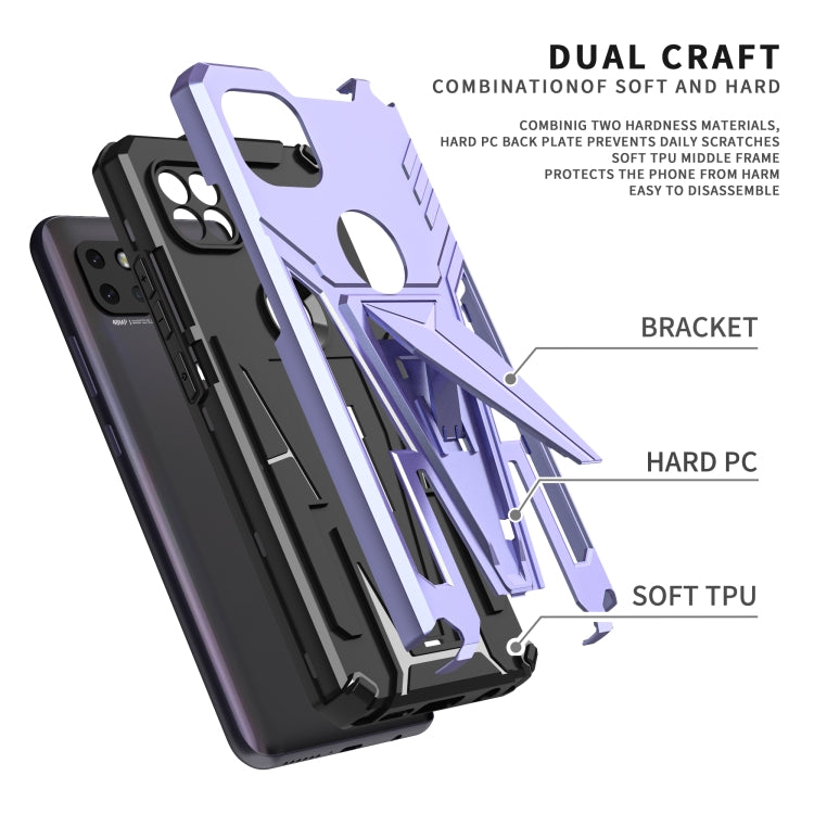 For Motorola One 5G Ace Super V Armor PC + TPU Shockproof Case with Invisible Holder