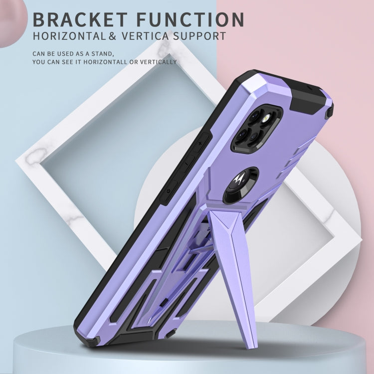 For Motorola One 5G Ace Super V Armor PC + TPU Shockproof Case with Invisible Holder