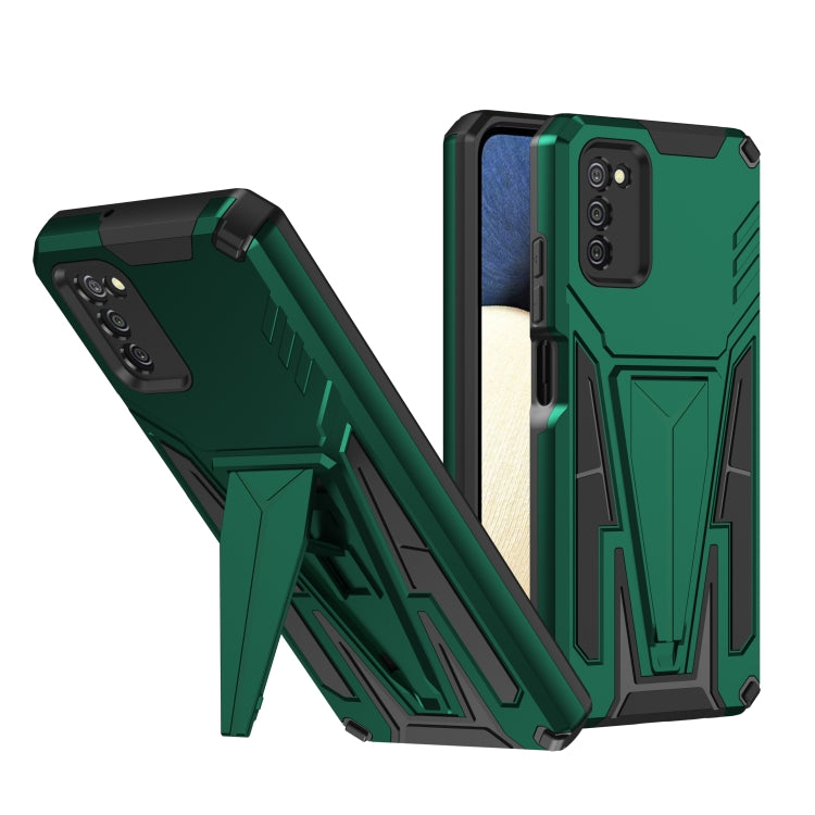 For Samsung Galaxy A02s 164mm Super V Armor PC + TPU Shockproof Case with Invisible Holder