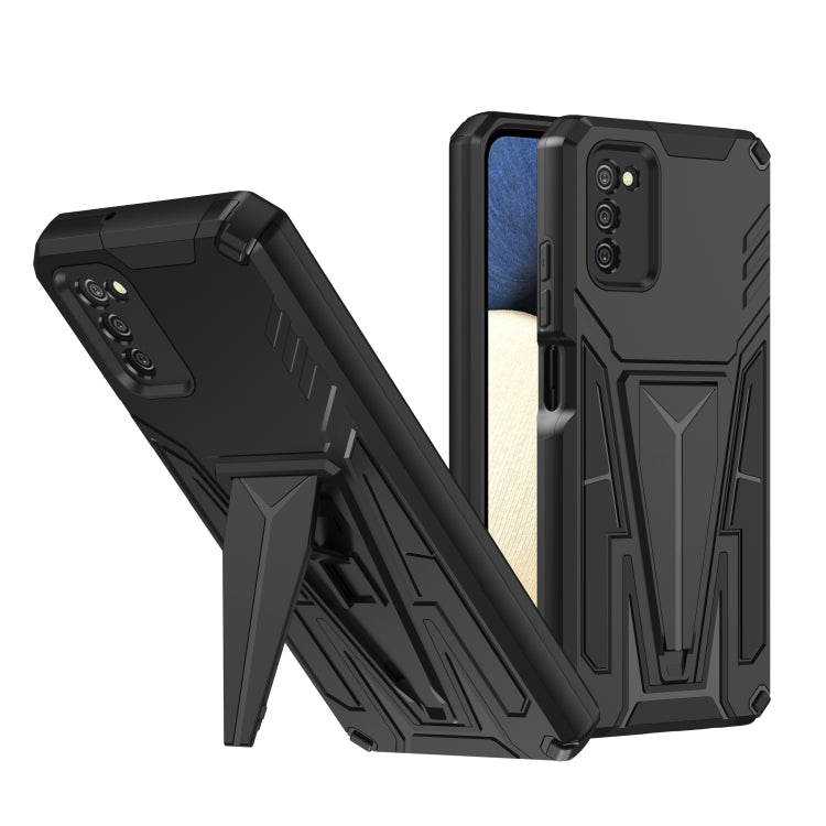 For Samsung Galaxy A02s 164mm Super V Armor PC + TPU Shockproof Case with Invisible Holder