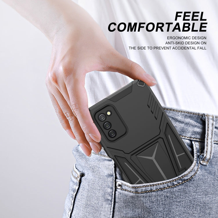 For Samsung Galaxy A02s 164mm Super V Armor PC + TPU Shockproof Case with Invisible Holder