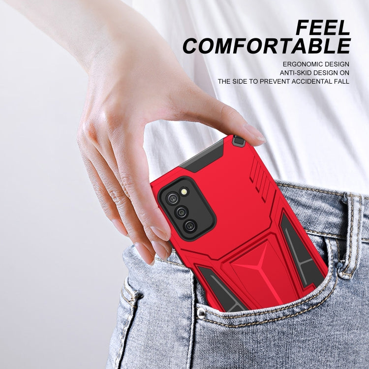 For Samsung Galaxy A02s 164mm Super V Armor PC + TPU Shockproof Case with Invisible Holder