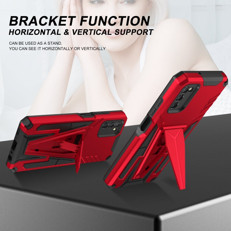 For Samsung Galaxy A02s 164mm Super V Armor PC + TPU Shockproof Case with Invisible Holder
