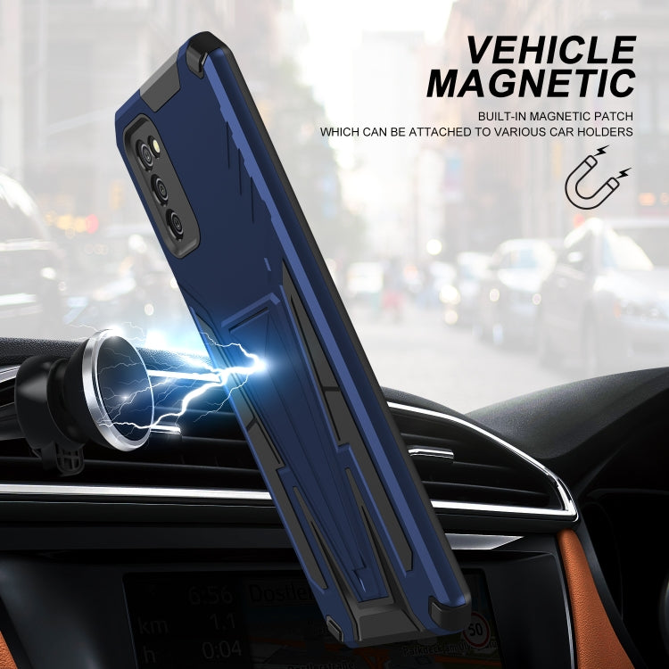 For Samsung Galaxy A02s 164mm Super V Armor PC + TPU Shockproof Case with Invisible Holder