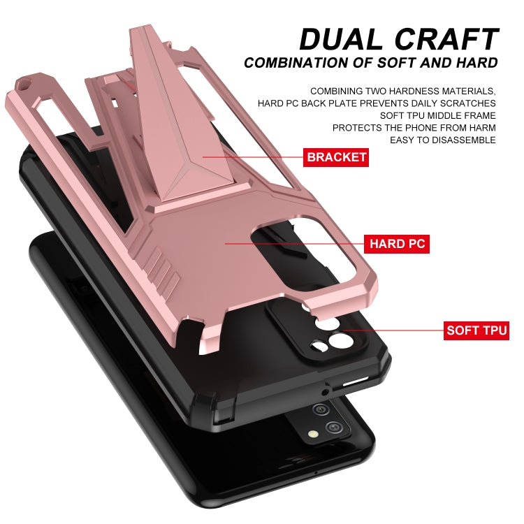 For Samsung Galaxy A02s 164mm Super V Armor PC + TPU Shockproof Case with Invisible Holder