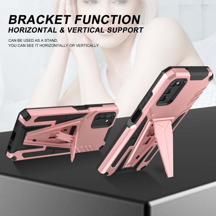 For Samsung Galaxy A02s 164mm Super V Armor PC + TPU Shockproof Case with Invisible Holder