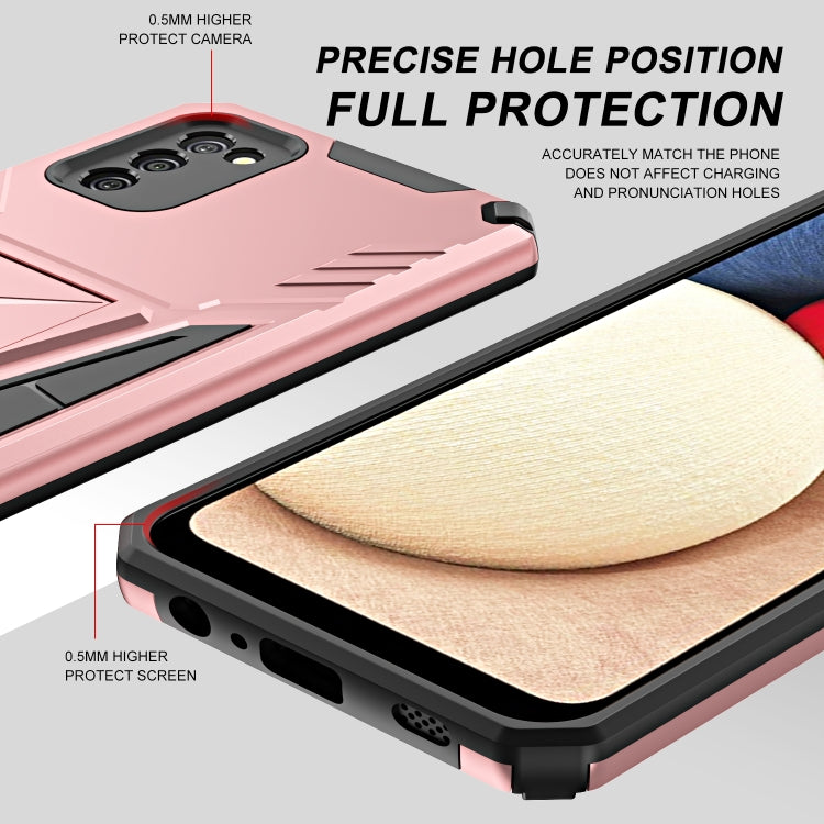 For Samsung Galaxy A02s 164mm Super V Armor PC + TPU Shockproof Case with Invisible Holder