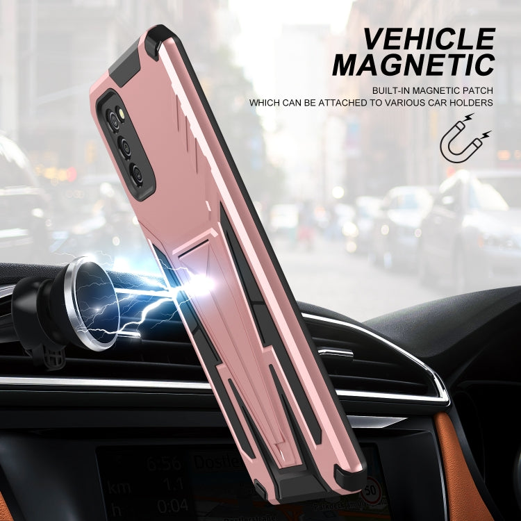 For Samsung Galaxy A02s 164mm Super V Armor PC + TPU Shockproof Case with Invisible Holder