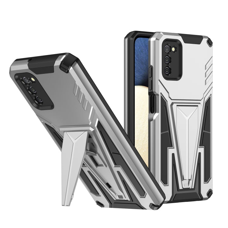 For Samsung Galaxy A02s 164mm Super V Armor PC + TPU Shockproof Case with Invisible Holder
