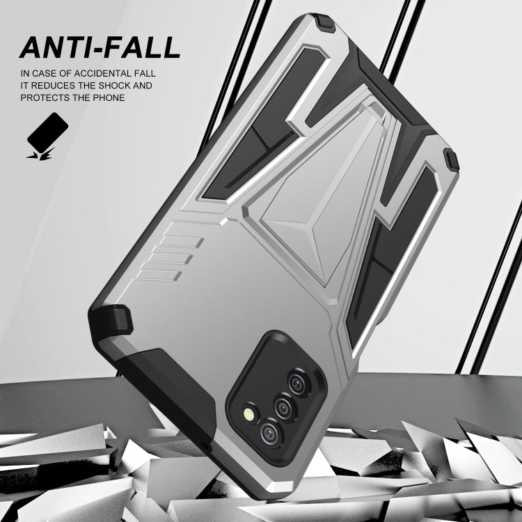 For Samsung Galaxy A02s 164mm Super V Armor PC + TPU Shockproof Case with Invisible Holder