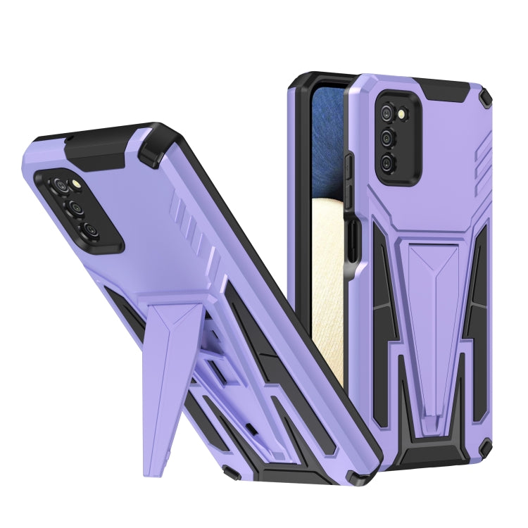 For Samsung Galaxy A02s 164mm Super V Armor PC + TPU Shockproof Case with Invisible Holder