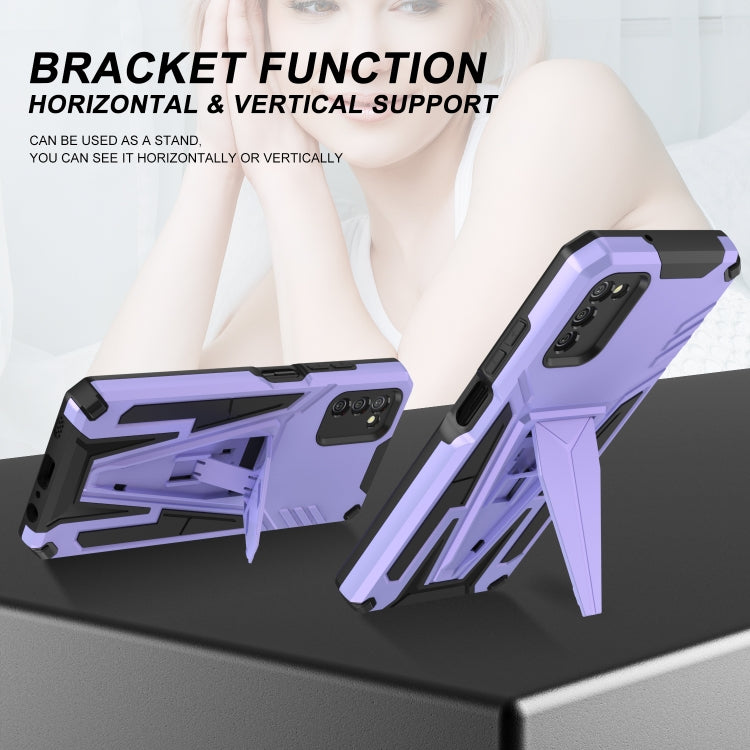 For Samsung Galaxy A02s 164mm Super V Armor PC + TPU Shockproof Case with Invisible Holder