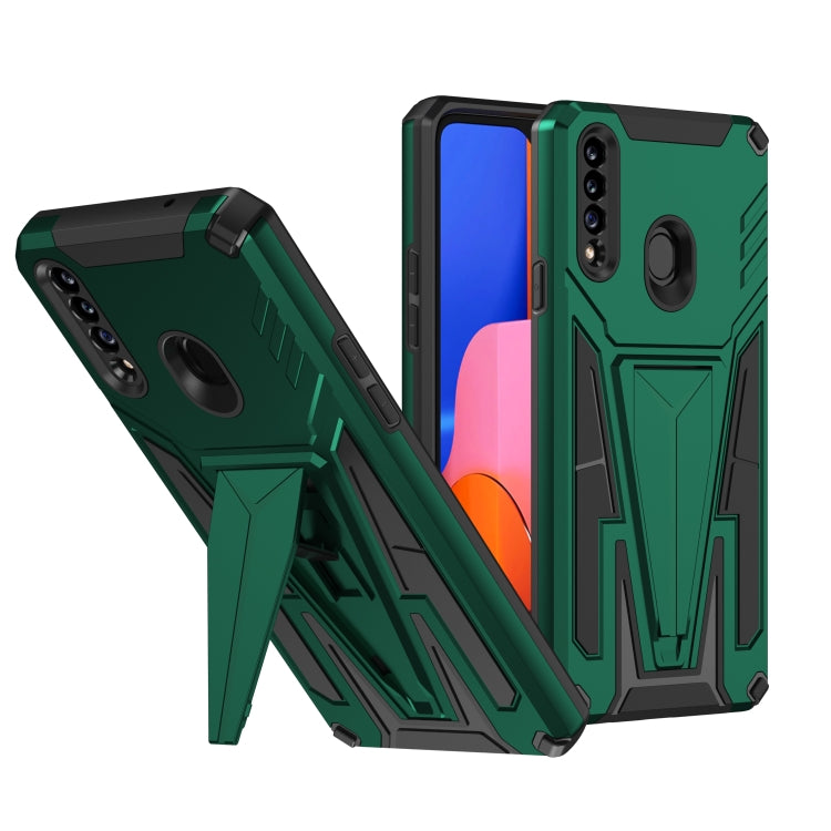 For Samsung Galaxy A20s Super V Armor PC + TPU Shockproof Case with Invisible Holder