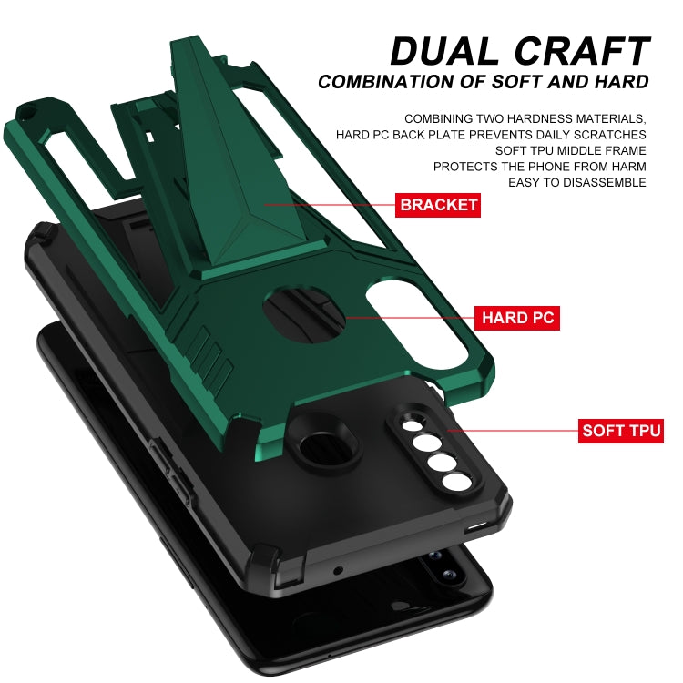 For Samsung Galaxy A20s Super V Armor PC + TPU Shockproof Case with Invisible Holder