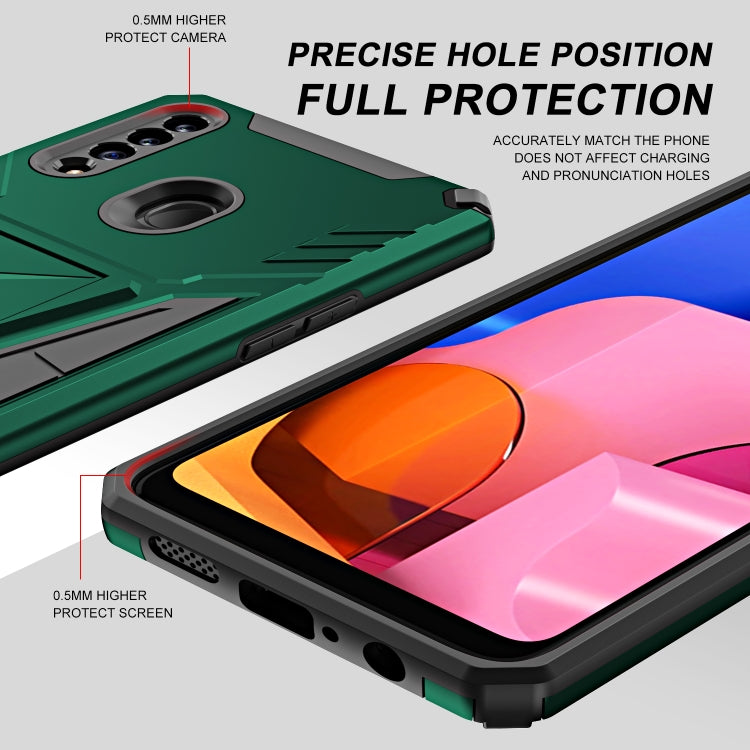 For Samsung Galaxy A20s Super V Armor PC + TPU Shockproof Case with Invisible Holder