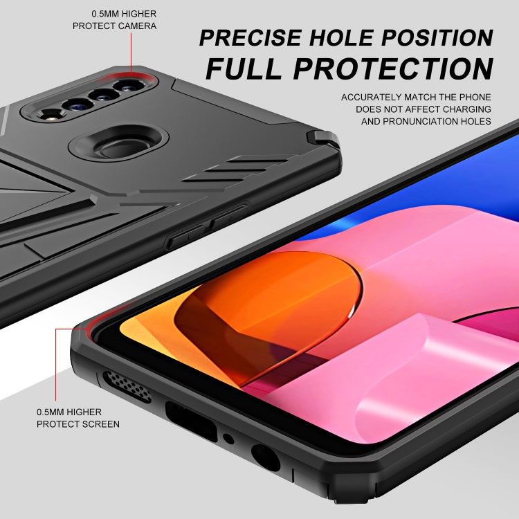For Samsung Galaxy A20s Super V Armor PC + TPU Shockproof Case with Invisible Holder