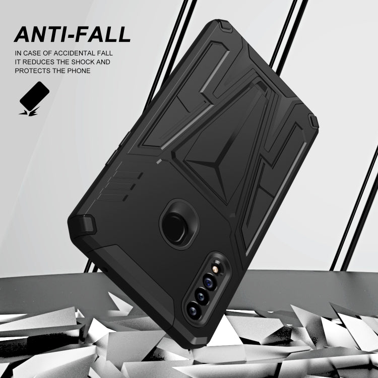 For Samsung Galaxy A20s Super V Armor PC + TPU Shockproof Case with Invisible Holder