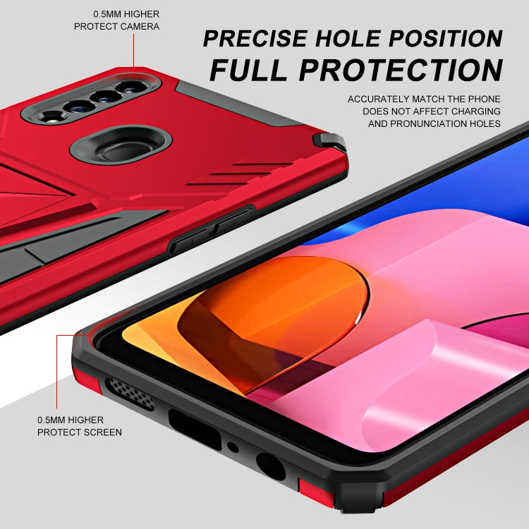 For Samsung Galaxy A20s Super V Armor PC + TPU Shockproof Case with Invisible Holder