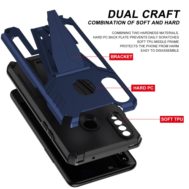 For Samsung Galaxy A20s Super V Armor PC + TPU Shockproof Case with Invisible Holder