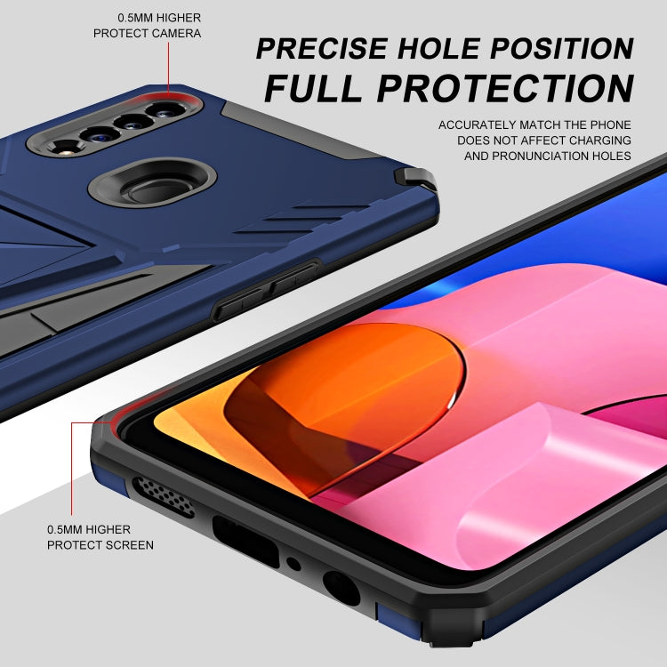 For Samsung Galaxy A20s Super V Armor PC + TPU Shockproof Case with Invisible Holder