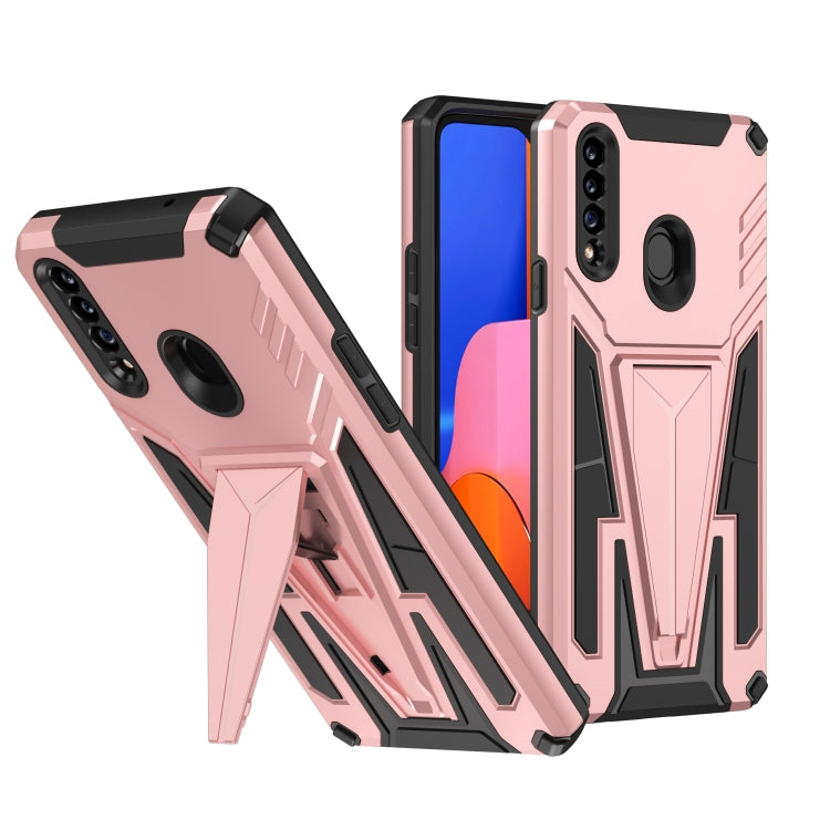 For Samsung Galaxy A20s Super V Armor PC + TPU Shockproof Case with Invisible Holder