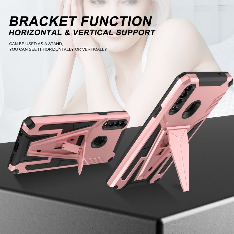 For Samsung Galaxy A20s Super V Armor PC + TPU Shockproof Case with Invisible Holder