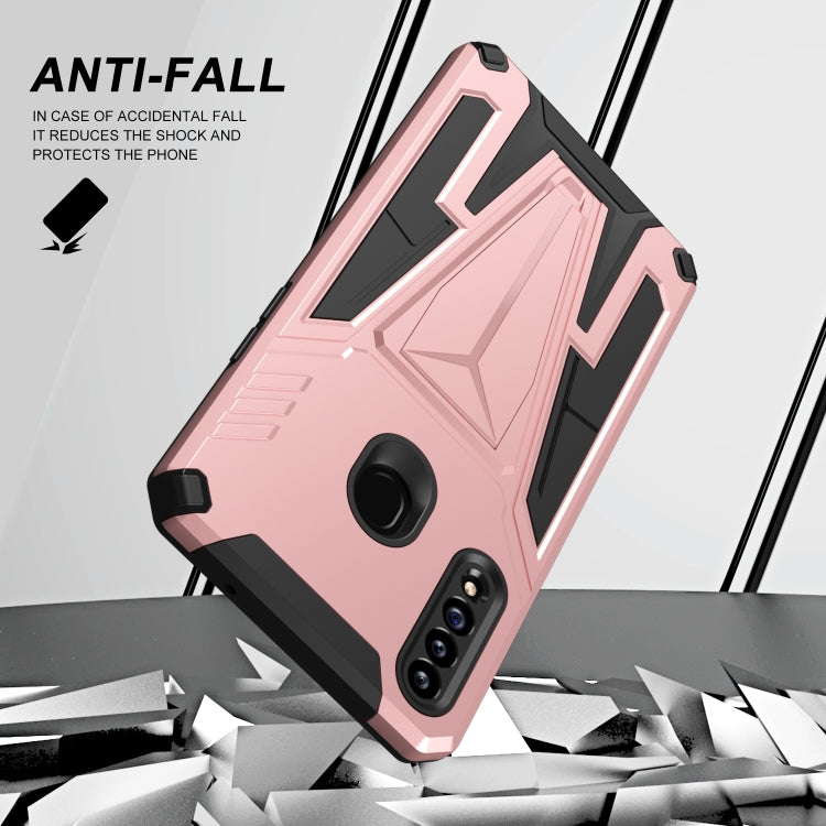 For Samsung Galaxy A20s Super V Armor PC + TPU Shockproof Case with Invisible Holder