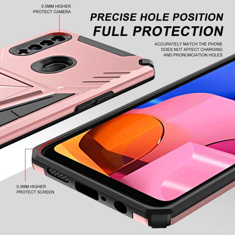 For Samsung Galaxy A20s Super V Armor PC + TPU Shockproof Case with Invisible Holder