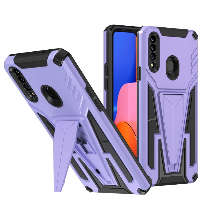 For Samsung Galaxy A20s Super V Armor PC + TPU Shockproof Case with Invisible Holder