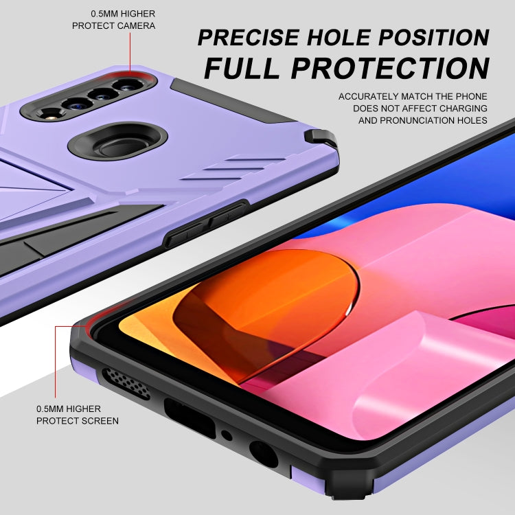 For Samsung Galaxy A20s Super V Armor PC + TPU Shockproof Case with Invisible Holder