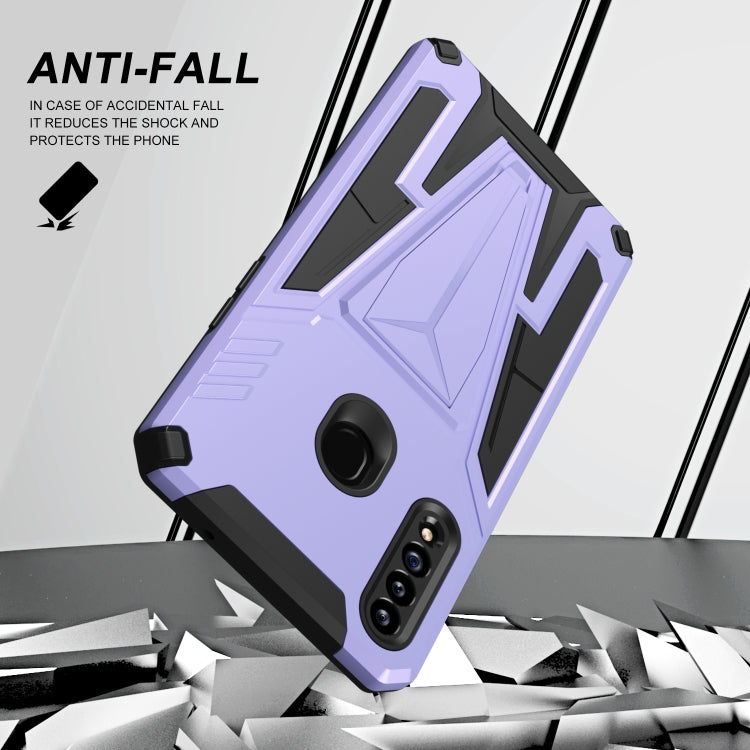 For Samsung Galaxy A20s Super V Armor PC + TPU Shockproof Case with Invisible Holder