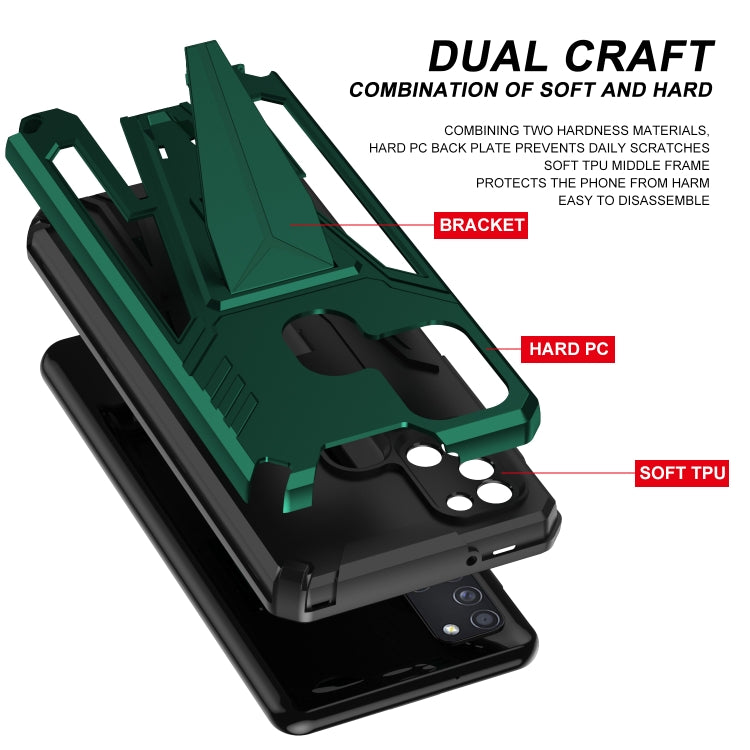 For Samsung Galaxy A21s Super V Armor PC + TPU Shockproof Case with Invisible Holder