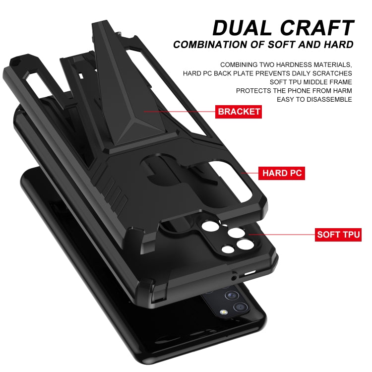 For Samsung Galaxy A21s Super V Armor PC + TPU Shockproof Case with Invisible Holder