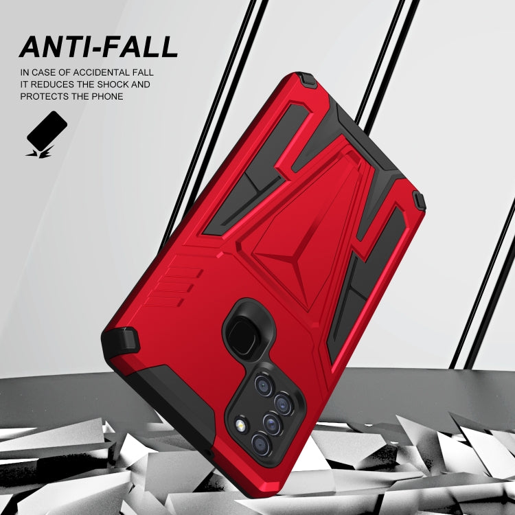 For Samsung Galaxy A21s Super V Armor PC + TPU Shockproof Case with Invisible Holder