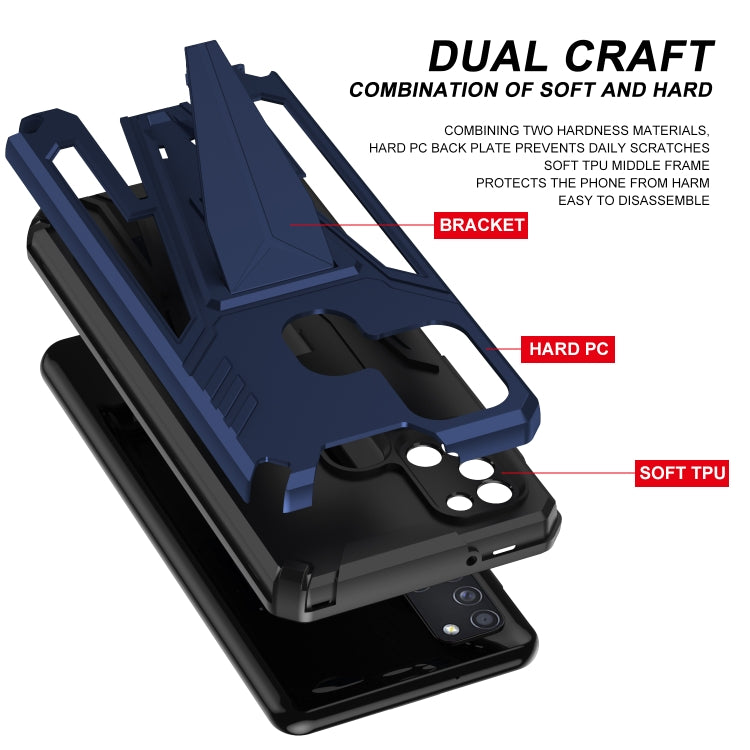 For Samsung Galaxy A21s Super V Armor PC + TPU Shockproof Case with Invisible Holder