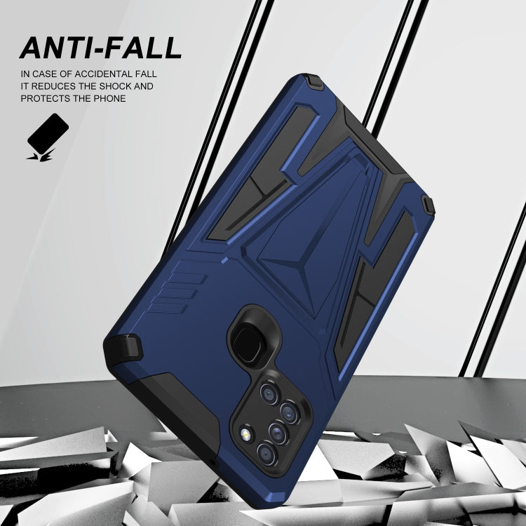 For Samsung Galaxy A21s Super V Armor PC + TPU Shockproof Case with Invisible Holder
