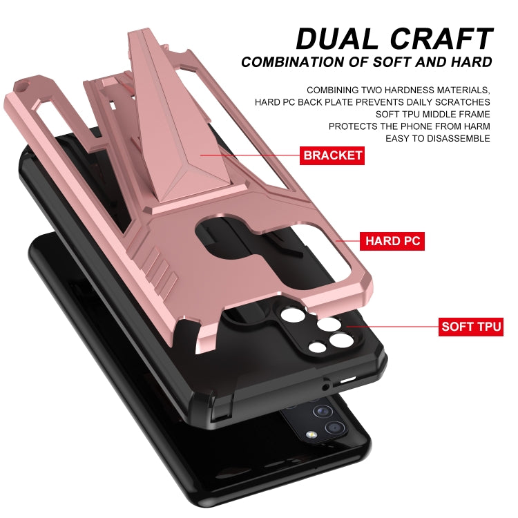 For Samsung Galaxy A21s Super V Armor PC + TPU Shockproof Case with Invisible Holder
