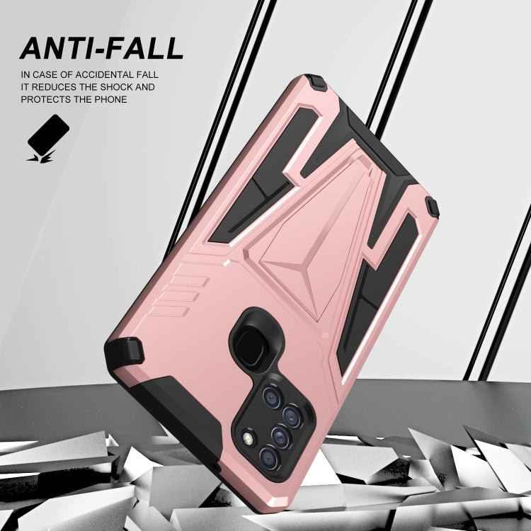 For Samsung Galaxy A21s Super V Armor PC + TPU Shockproof Case with Invisible Holder