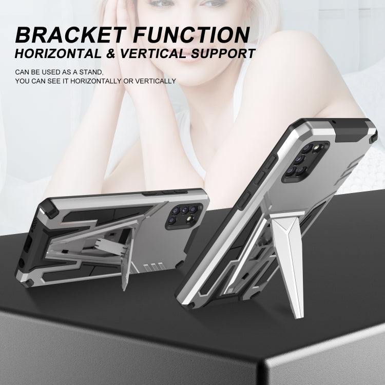 For Samsung Galaxy A31 Super V Armor PC + TPU Shockproof Case with Invisible Holder
