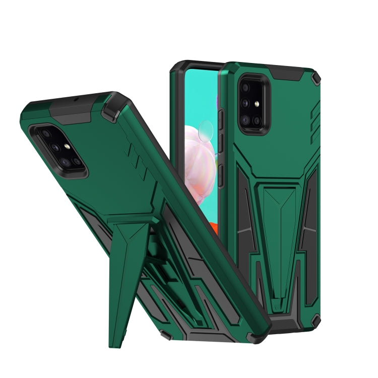 For Samsung Galaxy A71 Super V Armor PC + TPU Shockproof Case with Invisible Holder