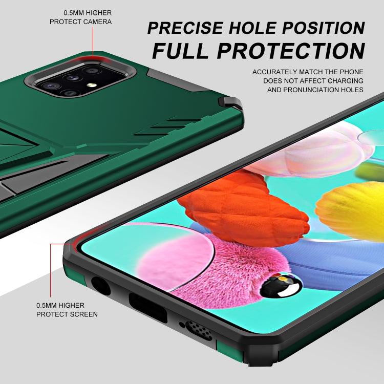 For Samsung Galaxy A71 Super V Armor PC + TPU Shockproof Case with Invisible Holder