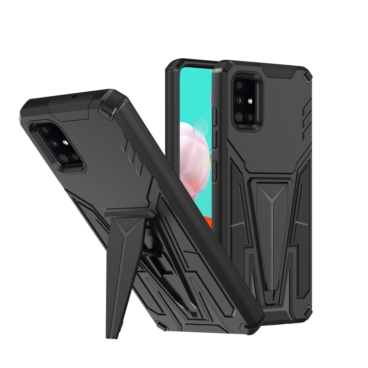 For Samsung Galaxy A71 Super V Armor PC + TPU Shockproof Case with Invisible Holder